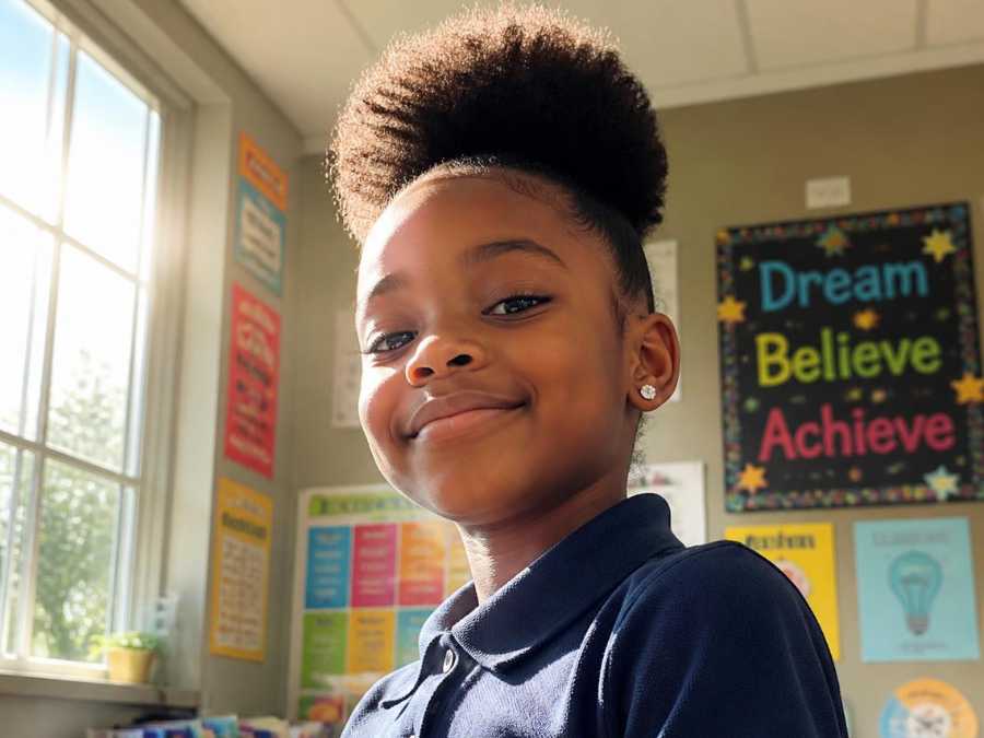 school-hairstyle-for-black-girl-afro-puff