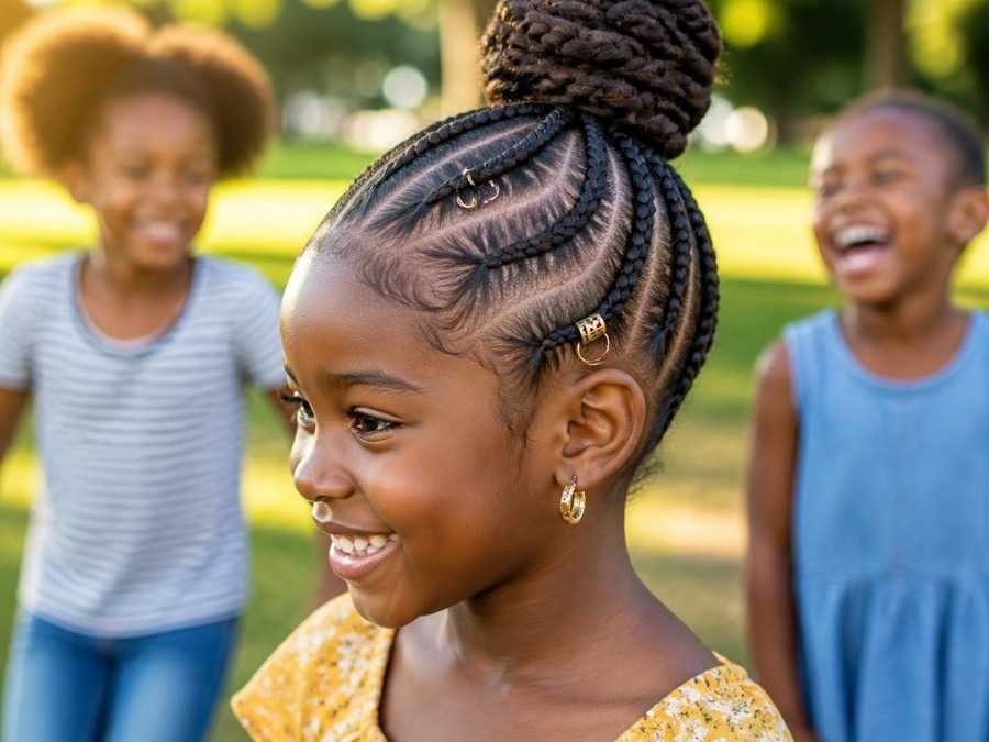hairstyle-for-black-kids-braided-bun