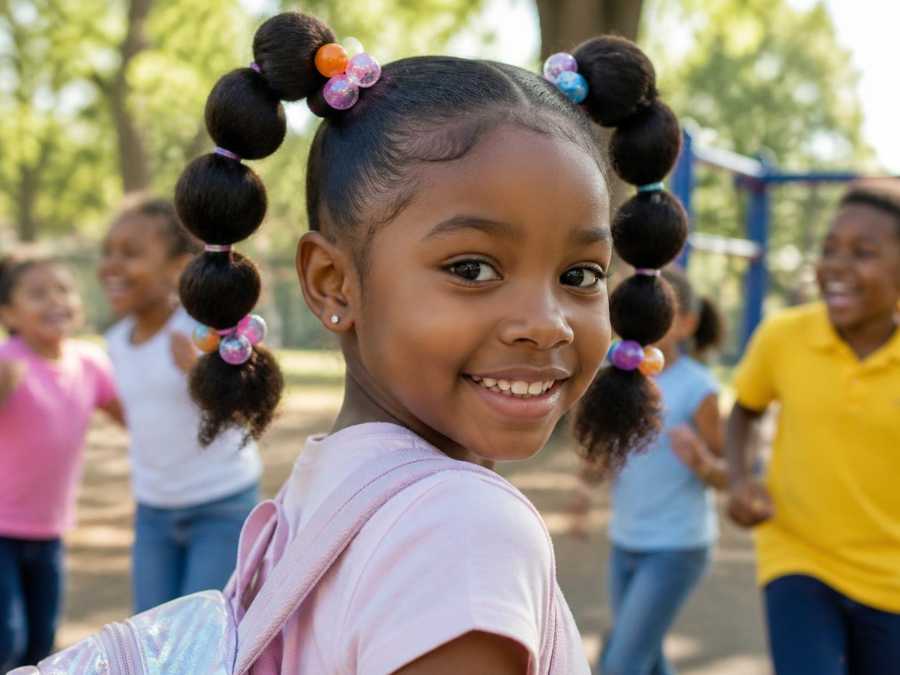 school-hairstyle-for-black-girl-bubble-ponytails