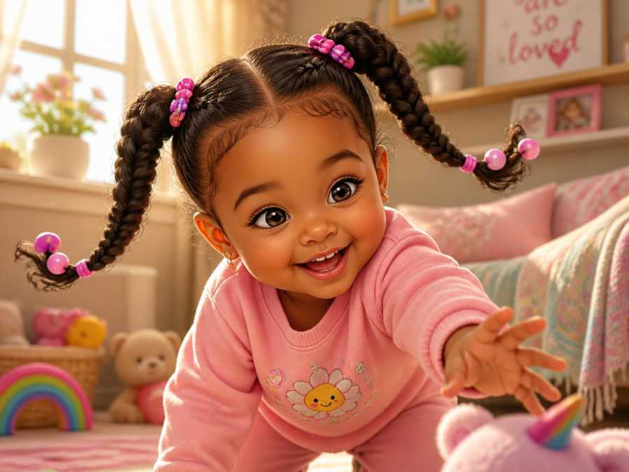 hairstyle-for-black-natural-hairstye-Simple-Braided-Pigtails