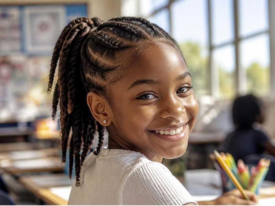 school-hairstyle-for-black-simple-ponytail-with-flat-twists